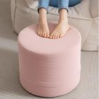 LITA Round Stuffed Pouf Ottoman, Velvet Poufs with High-Density Foam Filling and Washable Cover, Furry and Fluffy Bean Bag Foot Stools Ottoman for Living Room, Bedroom, Office, Pink - color: Velvet Pink