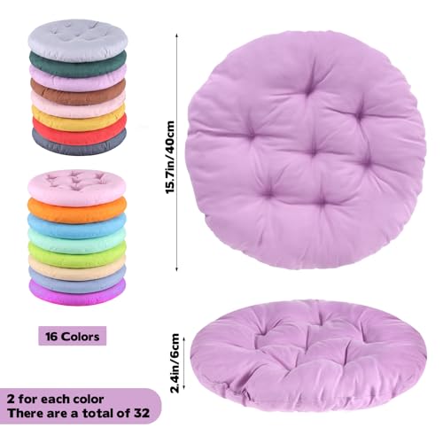 32 Pcs 16 Inch Round Floor Pillows Round Floor Cushions for Kids and Toddlers Flexible Seating Pillows Chair Floor Cushion Reading Cushion for Classroom Home School Playing Supplies(16 Colors) - size: 32 pcs