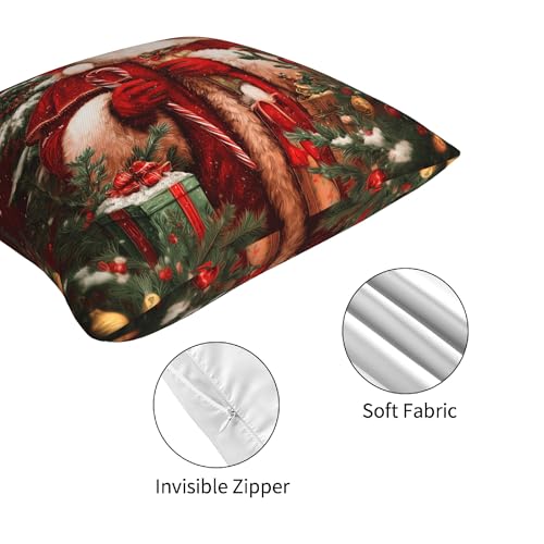 Santa Claus Throw Pillow Covers 18 X 18 Inch Set of 4 Decorative Cushion Cover Home Decor for Sofa Chair Couch Bedroom Living Room - color: Santa Claus