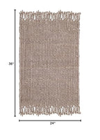 SAFAVIEH Natural Fiber Collection Accent Rug - 2' x 3', Grey, Handmade Boho Fringe Woven Jute, Ideal for High Traffic Areas in Entryway, Living Room, Bedroom (NF368C) - color: Grey, size: 2' x 3' (Rectangular)