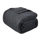 EMME Cotton Muslin Throw Blanket Couch Breathable Gauze Blanket Soft Lightweight Blankets Adults (Black, 50"x60") - color: 18 - Black, size: Throw (50" x 60")