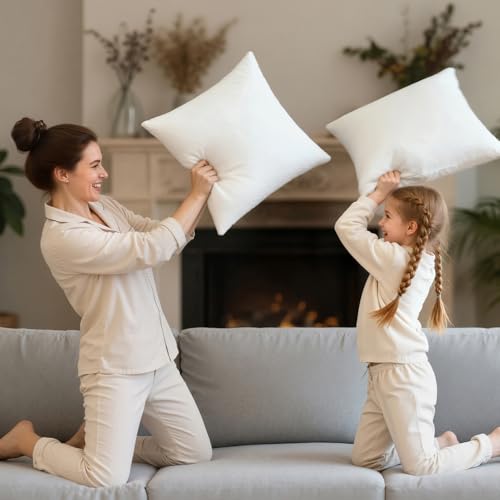 Phantoscope Pillow Inserts, Hypoallergenic 100% Virgin Fiber Square Form Microfiber Throw Pillow Inserts, Couch Bed Pillows 45x45 cm, 18x18 Inch (Pack of 4) - size: 18x18 Inch