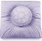 Hihealer Meditation Cushion, Traditional Tibetan Meditation Pillow Velvet Cover - Large Floor Cushion Seating for Adults - Yoga Buckwheat Bolster for Women、Moms - color: Romantic Purple(set)
