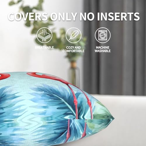 Flamingo Tropical Throw Pillow Covers 18 X 18 Inch Set of 2 Pillow Cases Decoration Cushion Cover for Sofa Bedroom Living Room Outdoor - color: Flamingo Tropical