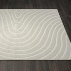 LUXE WEAVERS Modern Geometric Wave Gray 2x3 Area Rug - color: Grey, size: 2' x 3' (Rectangular)