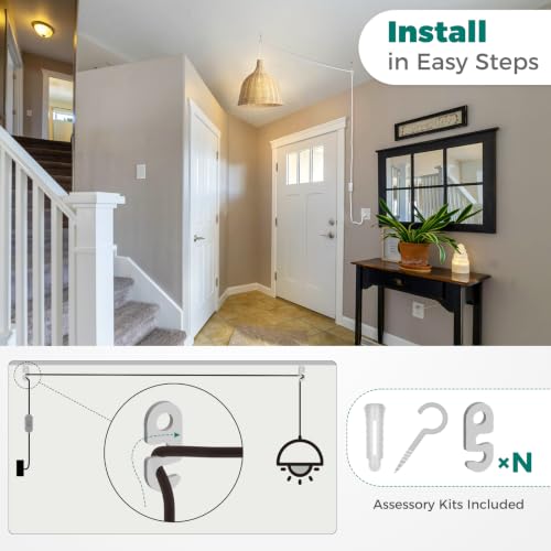DiCUNO Hanging Lantern Extension Cord Cable, E26 Pendant Light Socket On Off Inline Cord Switch Control Lamp, Switch Close to Polarized Plug, 6.6 Feet (2M), White, 1-Pack - style: 6.6ft - White