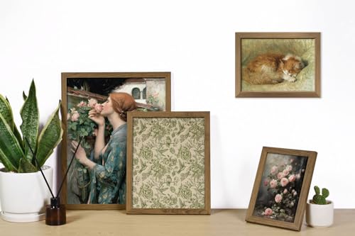 ANERZA 16 PCS Framed Vintage Wall Art Decor, French Country Wall Prints for Bedroom, Landscape Gallery Wall Frame Set, Farmhouse Posters for Living Room Aesthetic, Rustic Collage Kit, Dorm Home Decor - color: DarkSeaGreen, size: 12"x15" Framed