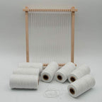2 Roll 1mm White Pure Cotton Warp Thread Yarn for Weaving Carpet Tapestry Rug Knitting