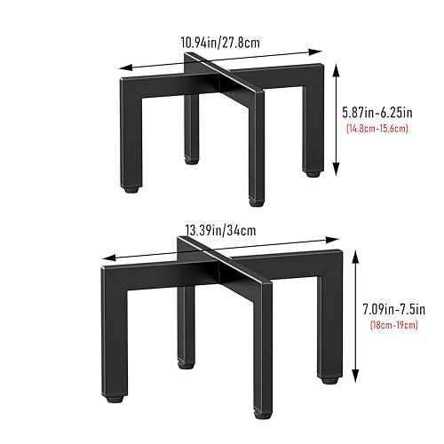 4-Pack Plant Stand Indoor Outdoor, Heavy Duty Metal Flower Pot Holder with Adjustable Feet, Modern Cross Shape Fit 5-13 Inch Pots, Includes 2 Large & 2 Medium, Easy Assembly, Black - size: 4 Pack - Large & Medium