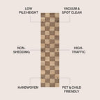 JONATHAN Y Theo Woven Jute Checkerboard Natural/Brown Runner Rug, 2x8, Modern, Farmhouse, Rustic, Lodge, Easy-Cleaning for Living Room, Bedroom, Kitchen, Non-Shedding (NRF203A-28) - color: Natural/Brown, size: 2' x 8' (Runner)