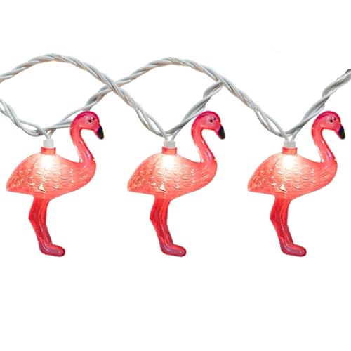 8.5Ft Pink Flamingo Outdoor String Lights, 9ft Summer Patio LED String Lights, Bedroom Birthday Wedding Holiday Summer Theme Outdoor Cute Party Lights, Tropical Party Decoration, Flamingo Decoration - style: Flamingo