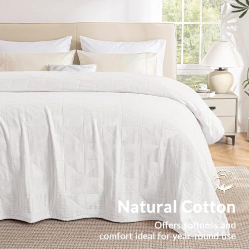 Exclusivo Mezcla 100% Cotton Muslin Blanket for Bed, King Size 4-Layer Moisture-Wicking and Breathable Ultra Soft Gauze Blanket for Spring Summer, 104"x90", Pure White - color: Pure White, size: King (104"x90")
