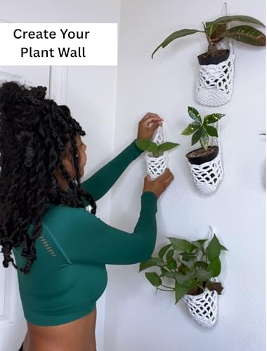 2 Packs Hanging Planters for Indoor Plants up to 6 in., Wall Plant Holder | Plant Hanger Indoor, Wall Planters for Indoor Plants, Hanging Plant (2PK, for 6 inch Pot) - color: Beige X 2pc