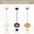 Mini Rattan Pendant Light Hemp Rope Rattan Light Fixture Woven Pendant Wicker Chandelier Boho Chandelier for Bedroom Kitchen Island - color: 8.7" Natural