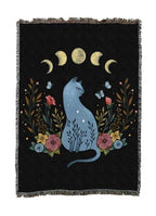 Pure Country Weavers Cat On The Hill by Episodic Drawing - Gift Tapestry Throw Blanket Woven from Cotton - Made in The USA (50X60) - color: Cat on the Hill, size: 50x60