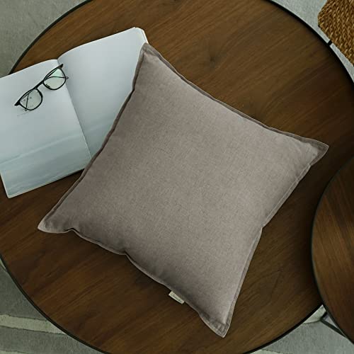 Jeanerlor Solid Cotton Linen Decoration 18"x18" Throw Pillow Cushion Case Special Pillow Cover Delicate Decorative Pillowcase for Couch/Bed/Chair,(45 x 45cm), Gray - color: Grey, size: 18" x 18" (Pack of 1)