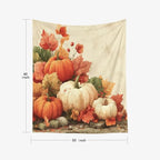 EMMTEEY Autumn Tapestry Pumpkins with Maple Ceiling Tapestry 50X60 Vertical Wall Art for Bedroom Living Room Fall Backdrop - color: Fall-6, size: 50"L x 60"W