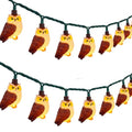 8.5ft Owl Christmas Outdoor String Lights with 10 LED Bulbs, Shatterproof Fairy Lights Plug in for Xmas - color: Multicolor Owl