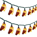 8.5ft Owl Christmas Outdoor String Lights with 10 LED Bulbs, Shatterproof Fairy Lights Plug in for Xmas - color: Multicolor Owl