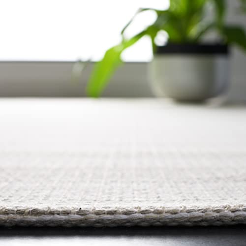 SAFAVIEH Augustine Collection Runner Rug - 2' x 9', Ivory & Grey, Cotton Stripe Fringe Design, Non-Shedding & Easy Care, Ideal for High Traffic Areas in Living Room, Bedroom (AGT501F) - color: Ivory/Grey, size: 2' x 9' (Runner)