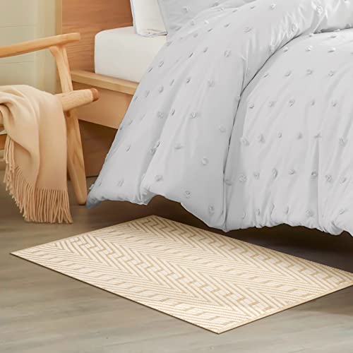 Ramanta Home Jute Cotton Rug 24x36 inches (2x3 Feet) Farmhouse Style,Indoor Entryway Rug, for Room Doorway of Your Home, Hand Woven by Skilled Artisans_Natural Jute Cotton Rug - color: Natural/White, size: 2' x 3' (Rectangular)
