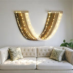 Macrame Fairy Lights Battery Operated with Remote | Large Macrame with 20ft 100 LED String Lights,Brown Gradient Warm White Light for Living Room,Bedroom,Christmas,Holiday Deco - color: Brown-Warm White