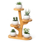 5 Tiered Desk Plant Stand Bamboo Tree Plant Shelf Tabletop Succulent Herb Stand Desktop Plant Stand Indoor Plant Rack for in Living Room Office Decoration (5 Tiered) - size: 5 Tiered
