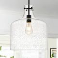 12" Black Seeded Glass Pendant Light, Modern Hand-Blown Bubble Glass Hanging Ceiling Light Fixture for Kitchen Island, Dining Room, Hallway, Farmhouse Entryway, E26 Dimmable Pendant Lighting - color: Chain Black-Seeded Glass