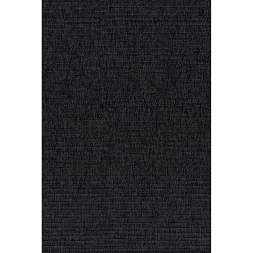 Beverly Rug Easy Jute Large Rug 9x12 Solid Washable Durable Outdoor Indoor Area Rugs for Living Dining Room Patio Office Stain Resistant Non Shedding Indoor Outside Carpet (9 x 12 Dark Gray) - color: Dark Gray, size: 9' x 12' (Rectangular)