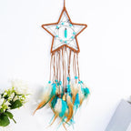 MEXIDAWN 2 Pack DIY Feather Dream Catcher Kits Turquoise Wall Hanging Boho Decor Handmade Dream Catcher for Adults - style: Star*1 & Moon*1