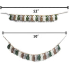 Tassel Garland - Boho Tassel Garland with Wood Beads - Wall Decor for Dorm, Girls Room and Nursery Room - Olive Green (50 inch) - size: 50 inch