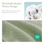Madison Park Farmhouse Blanket,100% Cotton Luxuriously Soft Fresh Spun Farmhouse Basketweave Blanket Breathable All Seasons Lightweight Blanket for Bed, Couch and Office, Twin, Green - color: Green, size: Twin
