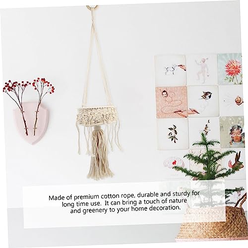 ORFOFE Craftsmanship Basket Organizer Woven Plant Pot Decorative Plant Container Bohemian Style Storage Basket