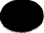CRAFT KALA 22" Round Mandala Boho Pillow Cover Meditation Room Seating Poufs Cover for Living Room Yoga Room Home Bedroom Balcony Garden Party Decoration Cotton Floor Cushion Cover Black White Flower