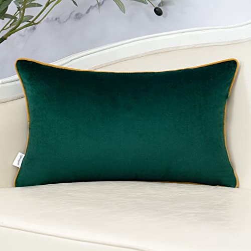 Yangest Green Throw Pillow Cover Velvet Cushion Cover Branches Rectangular Pillowcase for Sofa Couch Bedroom Living Room, 12x20 Inch - color: Green Twigs, size: 20" x 12" (Pack of 1)