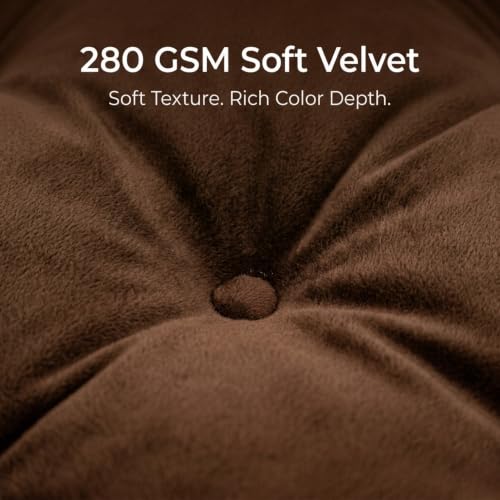 Floor Pillows for Adults Set of 2, Soft Velvet Floor Cushions for Sitting, Square Tufted Floor Pillow Set for Reading Nook, Living Room, Bedroom, 22 x 22 Inch, Brown - color: Brown, size: 2pack