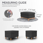 PAULATO BY GA.I.CO. Ottoman Cover Pouf Slipcover 1-Piece Stretch Cotton Stool Slipcovers for Kids Protective and Soft Ottoman Slip Cover Eco-Friendly Furniture Protector - Fuco Cotton - Sage Green