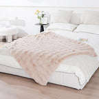 UKELER Faux Fur Throw Blanket Plush Thick Fleece Blanket Fluffy Cozy Soft Warm Blankets Throws for Bed, Couch, Sofa, Office, Camping 50''x60'' Camel - color: D-camel, size: 50''x60''