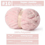 10 Pack Jumbo Chenille Yarn for Crocheting, #10 Super Bulky Baby Soft Yarn for Hand Knitting, 220 yds /70.5 oz Fluffy Chunky Knit Throw Blanket Yarn (Pink) - color: Pink