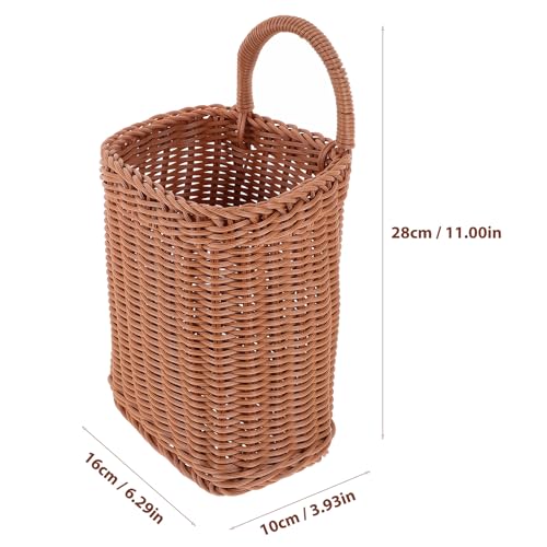 OSALADI Hanging Fruit Basket for Kitchen Wall Woven Storage Basket 11.02X7.08X11.41 Inch Vegetable Organizer with 2 Pack for Home and Outdoor Use