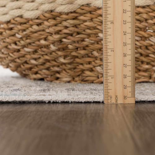 Hauteloom Caylin Bohemian Vintage Medallion Area Rug - Farmhouse Oriental Carpet for Living Room, Bedroom - Machine Washable- Cream, Dark Brown, Peach - 6'7" x 9' - color: Cream, Dark Brown, Peach / Caylin, size: 6'7" x 9' (Rectangular)