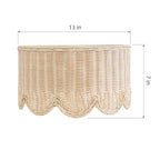 13" Plug in Scalloped Pendant Light, Rattan Hanging Lights with Plug in Cord 15FT Hemp Rope Cord, Dimmable Switch – Indoor Hanging Lamps for Boho Living Room Bedroom (Bulb Included)