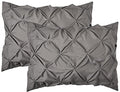 Elegant Comfort 2-Pack Sham Set Pinch Pleat Design, 1500 Premium Hotel Quality Microfiber, Stylish Design-Easy Care, Wrinkle and Stain Resistant, 2-Piece Sham Set, Pleated Standard/Queen, Grey - color: Grey, size: 26" x 20" (Pack of 2)