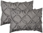 Elegant Comfort 2-Pack Sham Set Pinch Pleat Design, 1500 Premium Hotel Quality Microfiber, Stylish Design-Easy Care, Wrinkle and Stain Resistant, 2-Piece Sham Set, Pleated Standard/Queen, Grey - color: Grey, size: 26" x 20" (Pack of 2)