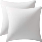 Throw Pillow Covers 20x20 Ivory White: Pack of 2 Cozy Soft Velvet Square Modern Luxury Decorative Throw Pillow Cases for Sofa Couch Living Room Bed Home Decor