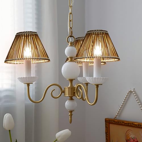 Rattan Clip-On Mini Lamp shades, Handmade Bamboo Wicker Cover Shades for Lamps and Chandeliers,2.9" Top X 6.5" Bottom X 4.5" Slant Height (2, Coffee Brown) - color: Coffee Brown