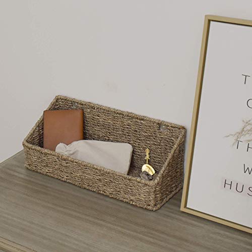 StorageWorks Woven Wall Baskets for Storage, Seagrass Baskets for Shelf, Wall Storage for Kitchen and Bathroom, Hanging Baskets for Organizing, 2 Pack - color: Natural (Seagrass)