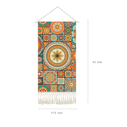 capasin Mandala Boho Macrame Wall Hanging Tapestry For Bedroom Tapestries Vertical Art Fabric Decor Door Living Room Bohemian (Style A, 17.5 * 43) - style: Style A