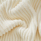 WESHIONGOO Throw Blanket for Couch Soft Knit Throw Blanket with Chenille Yarn Non-Shedding, Chenille Blanket for Living Room Bed Sofa (Cream White, 50"*60") - color: Cream White