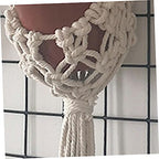 ORFOFE Handmade Cotton Rope Hanging Planter Bohemian Style Indoor Wall Decor for Succulents and Flower Pots Woven Sling Basket for Balcony and Office